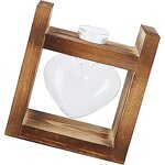 Heart Shape Glass Vase Manufacturer - OEM/ODM NEW Hydroponic Terrarium with Wooden Stand