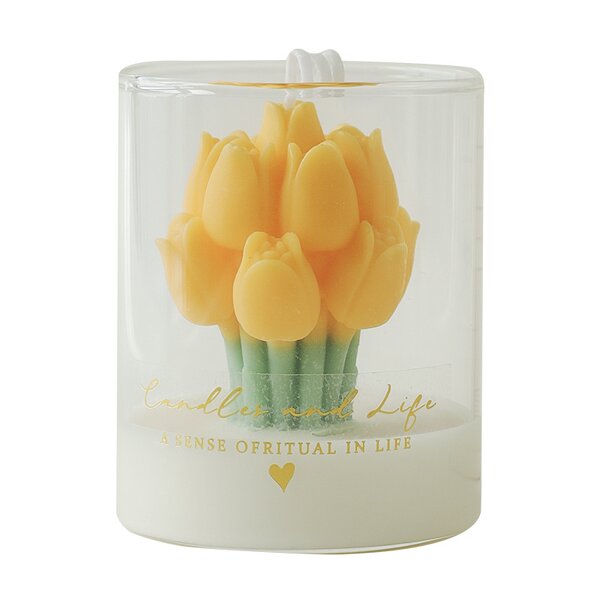 Valentine's Day Gift Candle Supplier - OEM/ODM Handmade Flower Cup Soybean Paraffin Aromatherapy