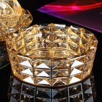 Crystal Glass Ashtray Manufacturer - OEM/ODM Creative Gold Oversized for Living Room Office