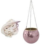 Disco Ball Flower Pot Factory - OEM/ODM New Bohemian Style 6-Inch with Hanging Rope Chain