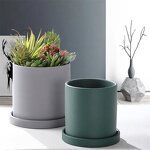 Ceramic Flower Pot Supplier - OEM/ODM Straight Cylindrical Nordic Color European Planting