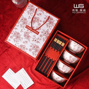 Ceramic Bowl Set Manufacturer - OEM/ODM Joyful Household Tableware Gift Box Opening Event
