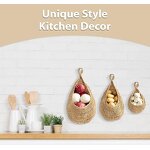 Boho Hemp Hanging Basket Factory - OEM/ODM Dropshipping Wicker Handmade Kitchen Pantry Organizer