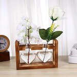 Heart Shape Glass Vase Manufacturer - OEM/ODM NEW Hydroponic Terrarium with Wooden Stand