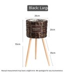 Straw Woven Basket Supplier - OEM/ODM Rattan Floor-standing Wooden High Flower Stand