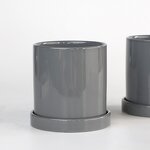 Ceramic Flowerpot Supplier - OEM/ODM with Tray Straight Cylinder Modern Minimalist Style