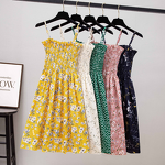 Suspender Skirt Manufacturer - OEM Sleeveless Chiffon Floral Vest Dress