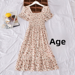 Waist Slimming Dress Supplier - OEM Floral A-line Long Tunic Dress