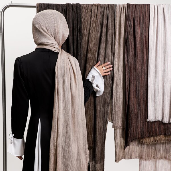 Crinkle Rayon Modal Hijab Supplier - Bulk Light Weight Textured Scarf