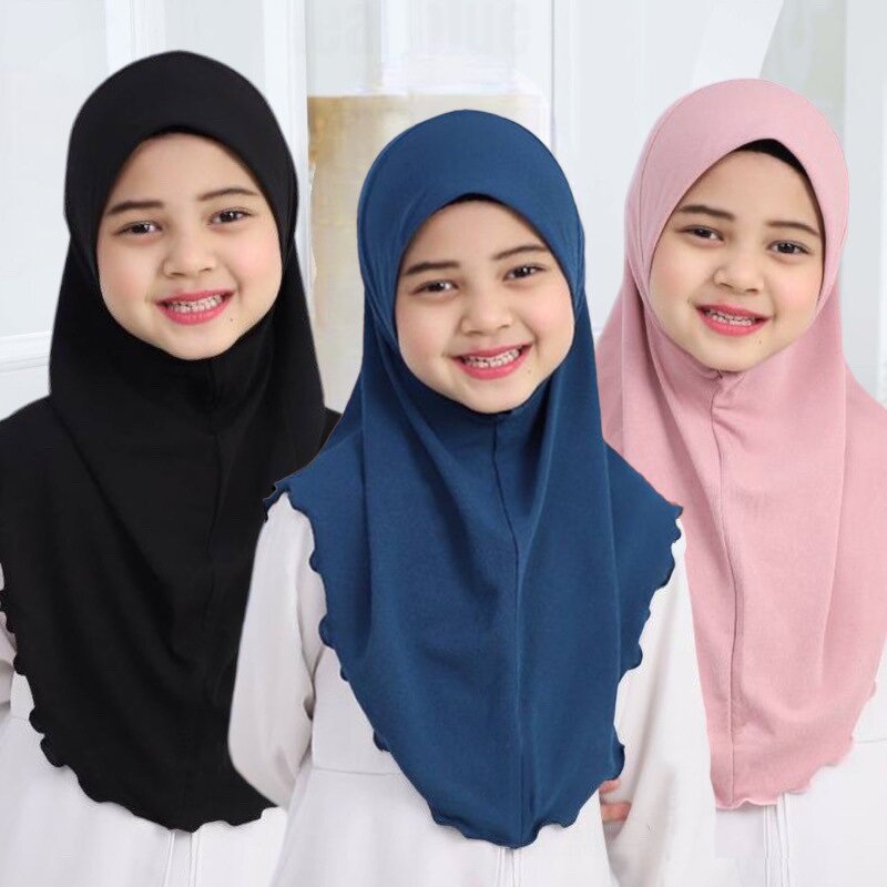 Instant Kid Hijab Supplier - OEM 2-7 Ages One Piece Full Cover Cap