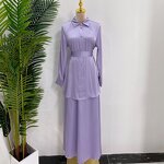 Muslim Two Piece Set Factory - Wholesale Solid Blouse Skirt Casual Wear