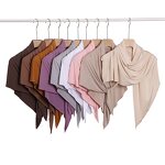 Triangle Scarf Supplier - OEM Breathable Cotton Stretchable Plain Veil