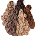 Gold Beads Borders Scarf Factory - Bulk Luxury Chiffon Arab Solid Long Scarf