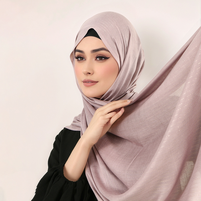 Sparkling Scarf Supplier - OEM Speaker Tassels Silver Thread Headscarf