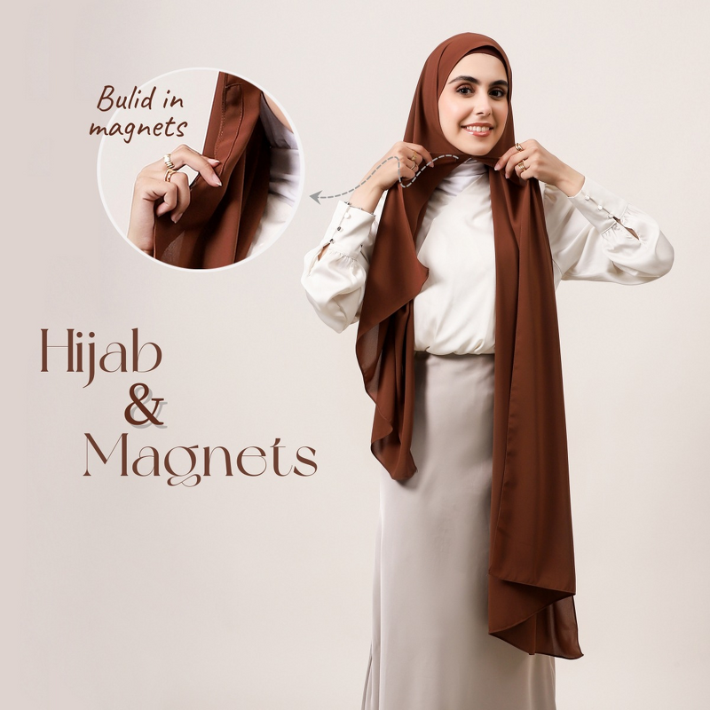 Magnetic Instant Chiffon Hijab Factory - Bulk Non Slip Built-in Magnetic Scarf