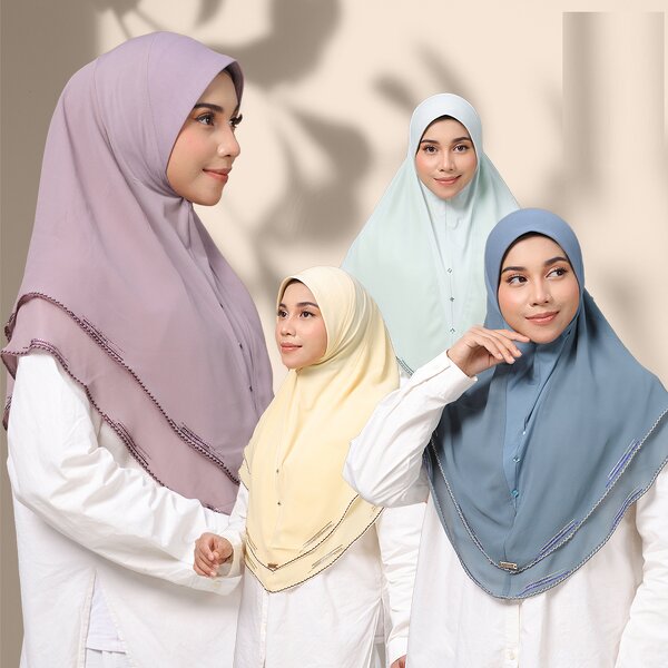 Amira Instant Chiffon Hijab Factory - Bulk Double Layer Rhinestone Headscarf