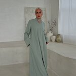 Casual Abaya Dress Factory - OEM Loose Solid Maxi Modest Dress