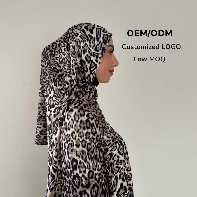 Jersey Hijab Factory - OEM Leopard Print Floral Scarf