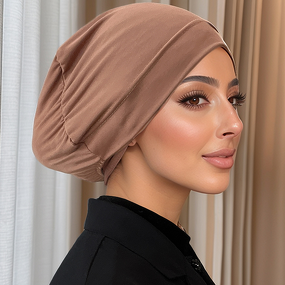Closed Hijab Cap Supplier - Bulk Solid Elastic Casual Bonnet