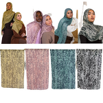 Cotton Hijab Factory - Custom Golden Snake Print Lightweight Shawl