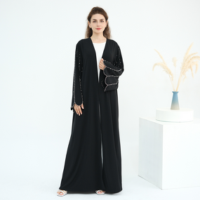 Beaded Abaya Set Manufacturer - OEM Handmade Black Modest Dress Set
