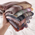 Rayon Crinkle Shawl Factory - Bulk Ombre Striped Printed Viscose Scarf