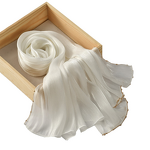 Gold Beaded Chain Hijab Manufacturer - Bulk Shimmer Solid Satin Silk Shawl