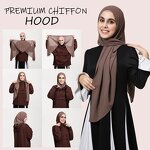 Hooded Chiffon Wrap Factory - OEM Built-in Magnetic Buckle Instant Hijab