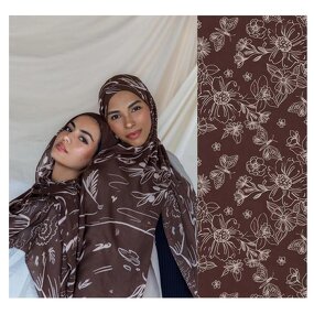 Bamboo Cotton Hijab Supplier - OEM Printed Matte Non-Through Scarf