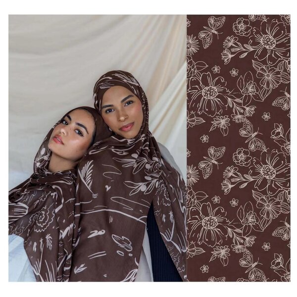 Bamboo Cotton Hijab Supplier - OEM Printed Matte Non-Through Scarf