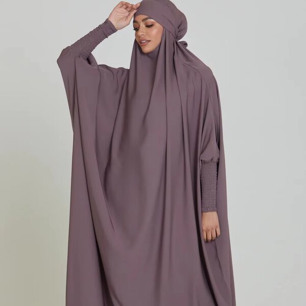 Prayer Jilbab Factory - OEM Batwing Sleeve Maxi Stretchable Robe