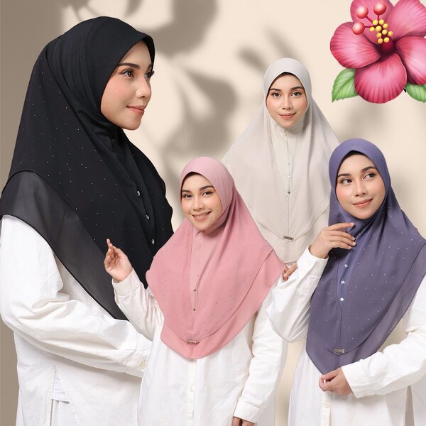 Amira Instant Hijab Supplier - OEM Rhinestone Breathable Hood Easy Wear