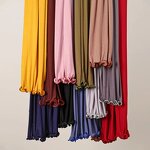 Jersey Cotton Hijab Manufacturer - OEM Scarf with Satin Rope Trim