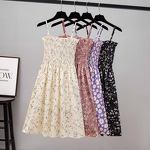 Suspender Skirt Manufacturer - OEM Sleeveless Chiffon Floral Vest Dress