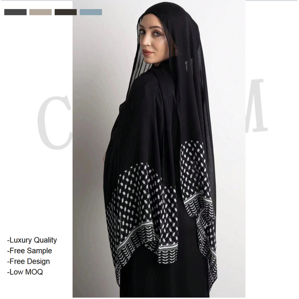 Printed Chiffon Keffiyeh Factory - OEM Arab Shawl Palestine Hijab