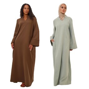 Casual Abaya Dress Factory - OEM Loose Solid Maxi Modest Dress