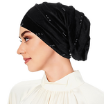 Velvet Turban Hat Factory - OEM Pleated Beaded African Bonnet