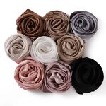 Satin Silk Hijab Factory - OEM Jacquard Leopard Print Wide Stripe Scarf