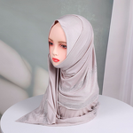 Jacquard Cotton Hijab Factory - Bulk Stretchy Solid Wave Rhinestone Headscarf