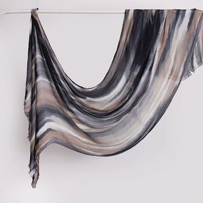 Rayon Crinkle Shawl Factory - Bulk Ombre Striped Printed Viscose Scarf