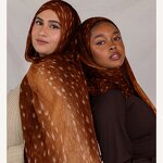 Cotton Hijab Factory - Custom Golden Snake Print Lightweight Shawl