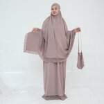 Khimar Abaya Set Supplier - OEM 4 Piece Lace Elegant Prayer Dress