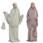Khimar Abaya Set Supplier - OEM 4 Piece Lace Elegant Prayer Dress