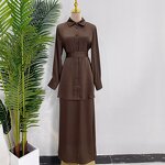 Muslim Two Piece Set Factory - Wholesale Solid Blouse Skirt Casual Wear