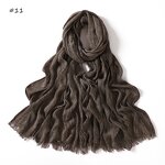 Rayon Wrinkle Hijab Supplier - Bulk Solid Crinkle Fringes Daily Scarf