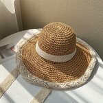 Beach Straw Hats Supplier - Wholesale Summer Sun protection Large Brim with Streamers Shading UV