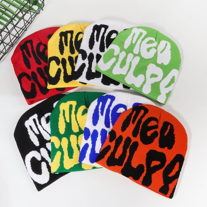 Knitted Beanie Supplier - OEM/ODM Hot Selling Y2K Pullover Letter Jacquard Acrylic Warm