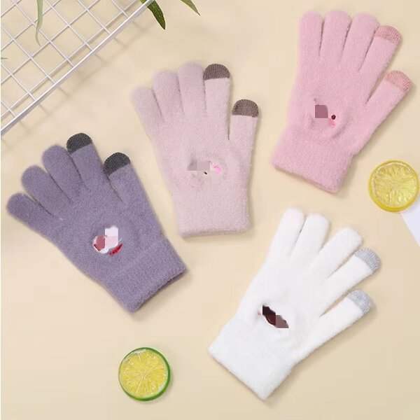 Five-Finger Cycling Gloves Factory - Solid Color Autumn Winter Men and Women Warm Plus Velvet Thick