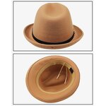 England Jazz Hat Manufacturer - Autumn and Spring New Pure Color Wool Retro Fedora Promotional