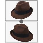 England Jazz Hat Manufacturer - Autumn and Spring New Pure Color Wool Retro Fedora Promotional